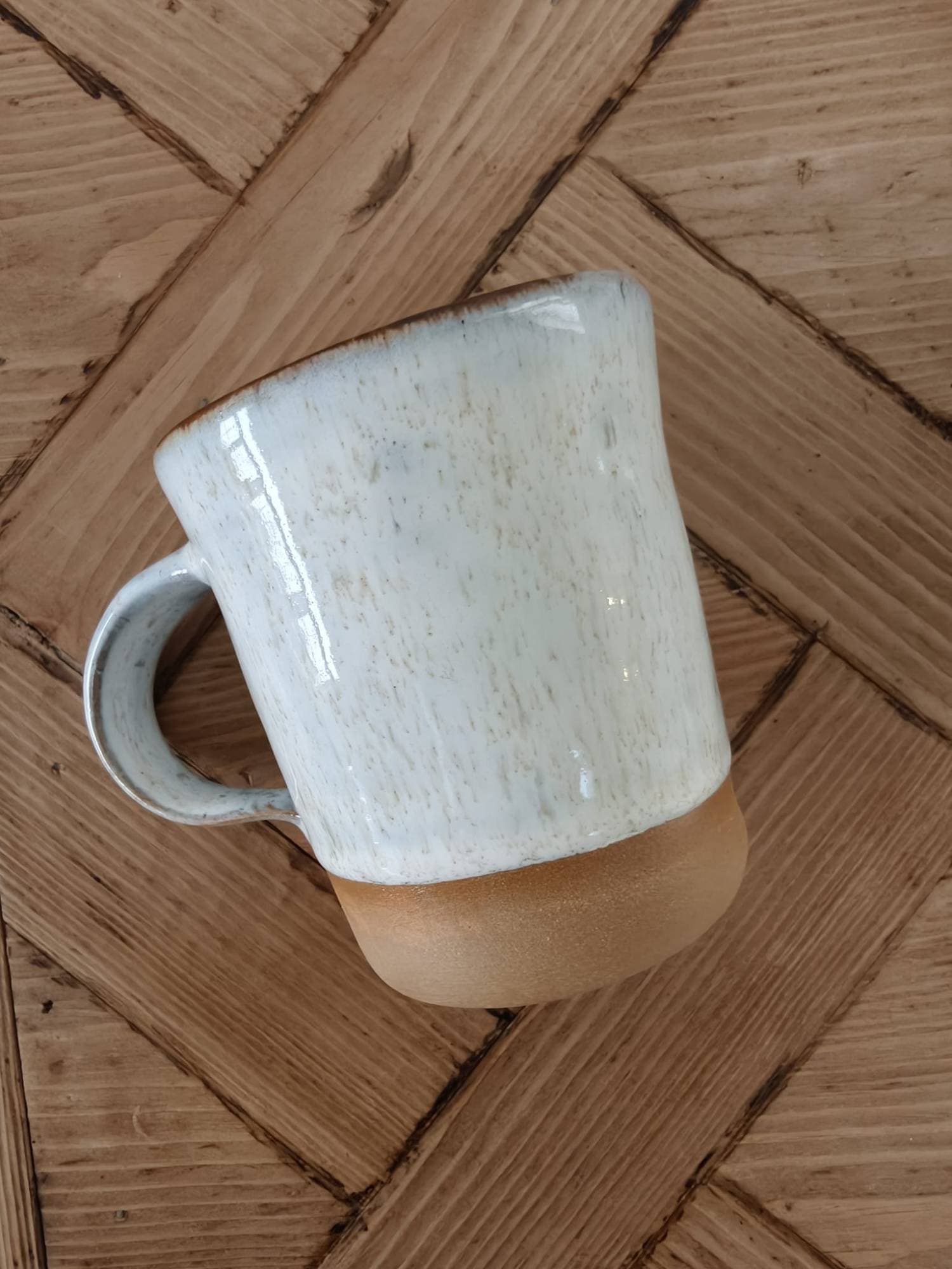 Mug, oat-white glaze