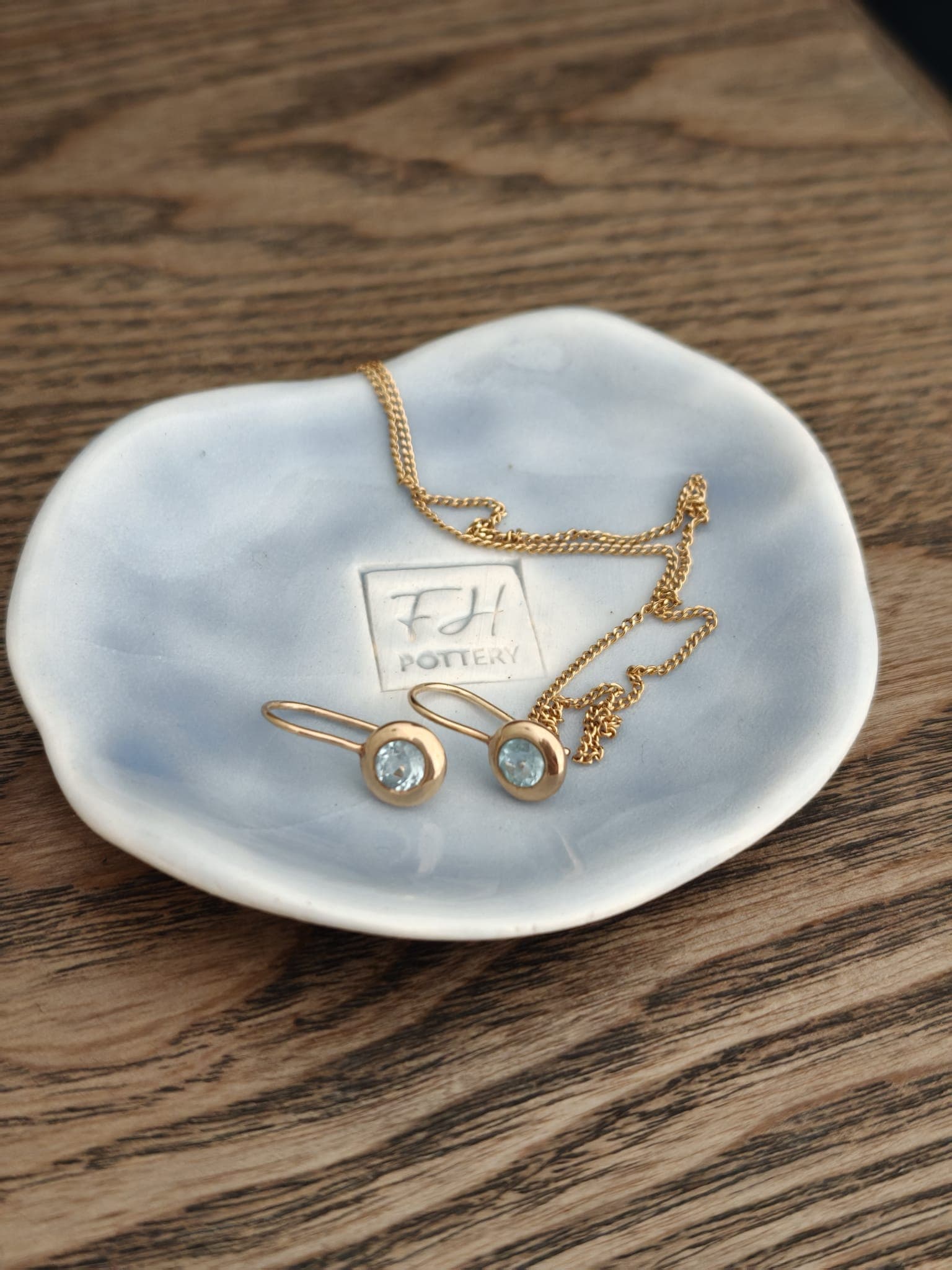 Trinket dish, cloud-blue glaze, view 2